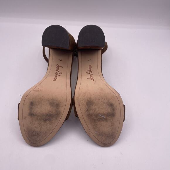 Sam Edelman Yaro Block Heels Green Suede Dress Evening Womens 7.5 - Picture 8 of 8